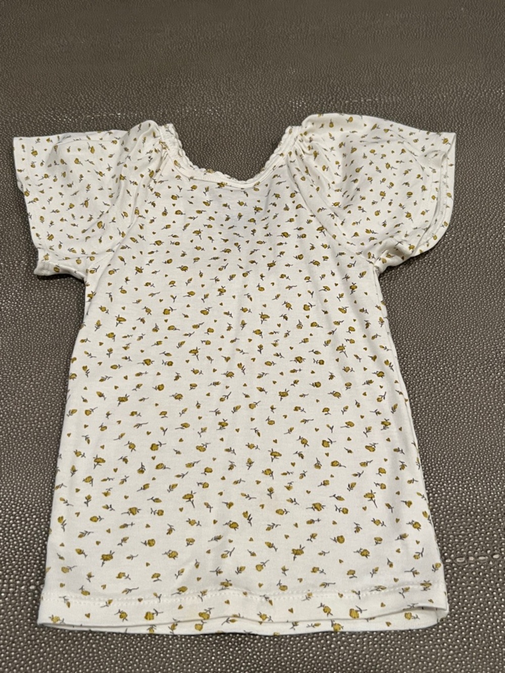 Girls' White Floral Tee - Soft Short Sleeve Top